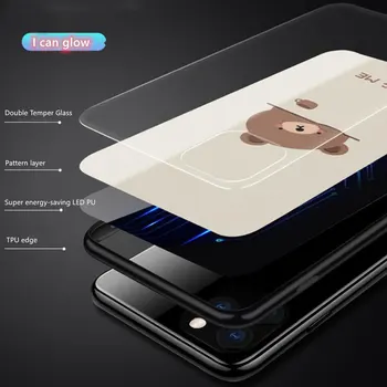Klic Bliskavico LED Razsvetljava Telefon Primeru Za iPhone 11 Pro 8 7 6 6s Plus XS Max XR X SE 2020 Srčkan Zajec Medveda Hrbtni Pokrovček dodatki