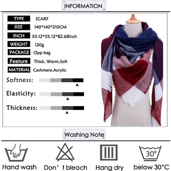 Design 2020 ženske kašmir šal kariran toplo zimo rute lady pashmina luksuzne blagovne znamke Trikotnik plesti vratu šali, hidžab šali