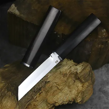 Ebony Japonski samuraj, oster D2 jekla, ravne nož, kampiranje naravnost nož džungle lov taktično nož, zbirka nož