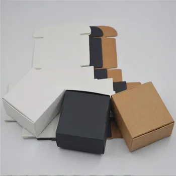 Mala Kraft papir polje,rjavi karton ročno izdelana mila polje,bela obrti papirja, darilne škatle,črna pakiranje nakit polje