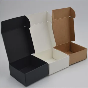 Mala Kraft papir polje,rjavi karton ročno izdelana mila polje,bela obrti papirja, darilne škatle,črna pakiranje nakit polje