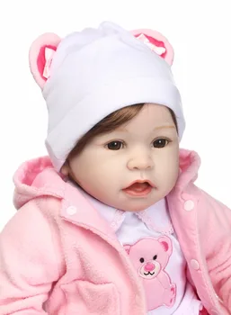 NPK Silikonski Prerojeni Baby Lutke 22 Palčni Nov Modni 55 cm Realne Lep čudovit lica dekle nosi obleko Otroci igrače