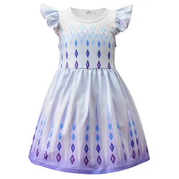 Novo Poletno Obleko za Otroke Elsa Ruffle Dekleta Obleke Modni Princesa Obleko