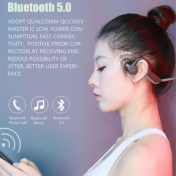 J20 Kostne Prevodnosti Vratu-trak Slušalke Bluetooth 5.0 Stereo prostoročno Športne Slušalke Z Mikrofonom Za Fitnes, Tek