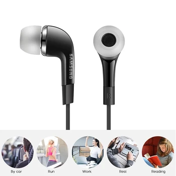 SAMSUNG EHS64 Black Slušalke 3.5 mm za V uho z Mikrofonom Žične Slušalke za Samsung Galaxy S8 Podporo Uradni Test Original