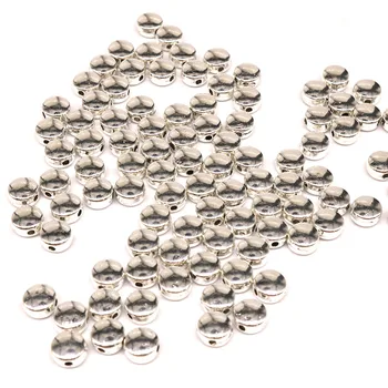 100 kozarcev Okroglo Obliko Tibera Silver plated Kroglice Distančnik Svoboden Kroglice Ročno izdelan za Čar Nakit, Izdelava