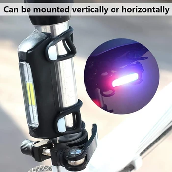 Kolesarske Luči Ultra Svetla Kolesarske Luči USB Polnilne Izposoja Rep Svetlo Rdeča/Modra/Bela 7 Načinov Svetlobe za cestno kolo in Mount