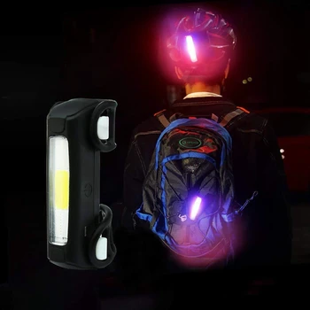 Kolesarske Luči Ultra Svetla Kolesarske Luči USB Polnilne Izposoja Rep Svetlo Rdeča/Modra/Bela 7 Načinov Svetlobe za cestno kolo in Mount
