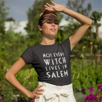 Salem T-Shirt Ni Vsaka Čarovnica Živi V Salem T Shirt Vzorec O Vratu Ženske tshirt Nova Moda Plus Velikost Dame Tee Majica