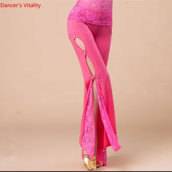Ženske V Indiji Ples Opremo Visoko Režejo Čipke Ples Trebuh Hlače Uspešnosti Nositi Rumeno Rdeča Črna Vijolična, Roza, Modra Brezplačna Dostava