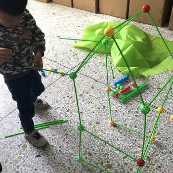 Šotor Igrače, Ročno izdelane umetnostne Obrti Plastični Otroci DIY Fort Grad Stavba Kit za Starša-otroka Interakcije Razvoj Izobraževalne Igrače