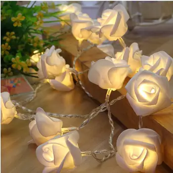 Baterijske Luči Led Trakovi Zaprtih Spalnica Dekor Romantično Poroko Rose Cvet Pravljice Niz Doma Stranka Počitnice Dekor