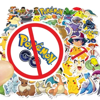 Original Takara Tomy Pokemon Nalepke 50pcs Ne Ponovite Anime Risanke Nepremočljiva zaščito pred soncem Laptop Vozička Nalepke Božična Darila