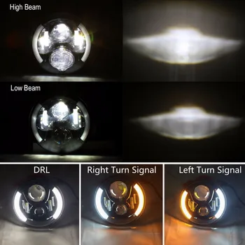 Hi Kakovosti Halo 7 Palčni LED Smerniki Avto 4X4 motorno kolo, Auto Dodatki DRL Vključite Signal Krog Žaromet Svetlobe 1pcs