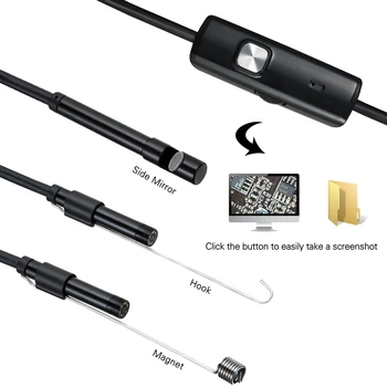 USB Android Endoskop Fotoaparat Nepremočljiva Pregled Borescope Prilagodljiv Fotoaparat 5,5 mm 7mm za Android PC Prenosni