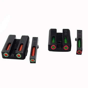 Taktično Rdeče /Zeleno svjetlovodni Pogled Set Spredaj Zadaj Pogled Za Glock VI11096