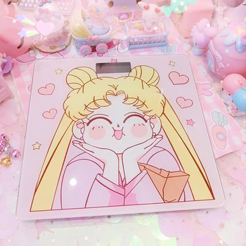 Sailor Moon Akcijska Figura, Kaljeno steklo Srčkan Elektronski Digitalni Talne tehtnice Teža Bilance LCD-Zaslon 5182