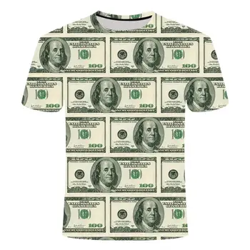 3d Dolar Tshirt Moški T-shirt Denar Shirt Tiskanje ulične Tshirt Tiskane Umetnosti Tshirts Priložnostne Harajuku Oblačila Kratek Rokav