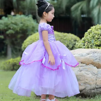 2019 Pomlad Otroci Obleko Dekleta Pepelka Aurora Sofija Rapunzel Belle Cosplay Kostum Princesa Obleko 2pcs Obleke Dekleta Oblačenja
