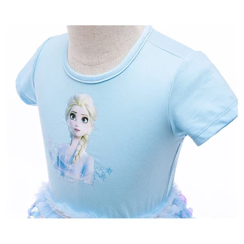 Disney Zamrznjeno 2 Princesa Elsa Ana krilo poletje sequined očesa, kratek rokav risanka za otroke krilo prom stranka obleko kostum