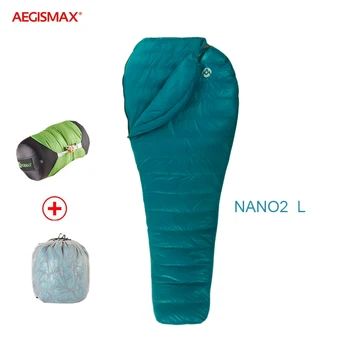 Aegismax Nano 2 Novi Mini Nadgradnjo Spalna Vreča 95% Bela Gos Navzdol Mumija Ultralahkih Preplete Pohodništvo, Kampiranje 800FP Celoti oblog