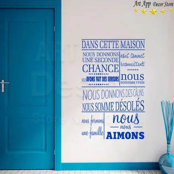 Umetnost Novega Modela, poceni hiša dekor Vinil francoska pravila znakov Stenske Nalepke odstranljive doma dekoracijo citiram besede Nalepke v sobi