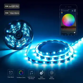 5M WiFi Smart LED Trakovi Luči RGB 2835 LED Luči App Nadzor Glasbe Sinhronizacijo Svetlobe Trak za Alexa za Amazon, Google Doma