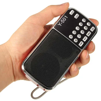 Prenosni FM Radio Audio Mini LCD Auto Digitalni FM Radio, Zvočnik, USB Diska Podpira TF Kartice AUX Glasbe Mp3 Predvajalnik Radio