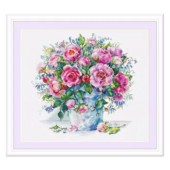 Fishxx New Cross Stitch Kit B1539 Kup Svetlo Vrtnice Akvarel Slika Učinek Ročno Šivanje Doma Dekoracijo
