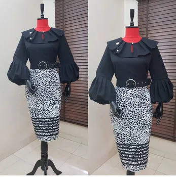 2019 Urad Ženske Elegantne Obleke, Ženske Bodycon Tunika Jeseni Dolgo Luč Rokav Visoko Pasu, Ženska Moda Afriki Vintage Obleko