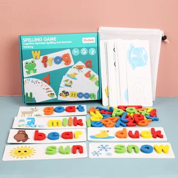 Lesene Puzzle 26 Angleške Abecede Otroke Besedo Igra Črkovanje Uganke Zgodnjega Učenja Kognitivnih Besedo Črkovanje Praksi Usposabljanja