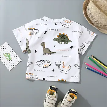 Poletje Baby Boy Oblačila Iz Bombaža Otroke, risanka dinozaver T Majice, Hlače 2Pcs/nastavi za Malčke Obleko Otroci Moda Malčka obleke