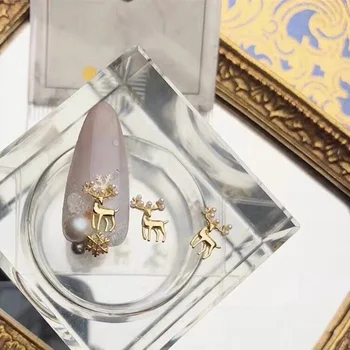 Nov prihod kovinski nail art dekoracijo nohtov art zlitine Realnem pozlačeni Pearl Jelena nakit, 3d nohtov dodatki nail art okras