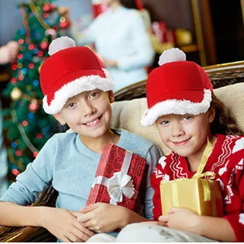 1Pc Božič Božič Santa Claus Volne Klobuk Pompom Žogo Skp Odrasli Otroci Smešno Stranka Holiday Gift Družino Obleko Kostum