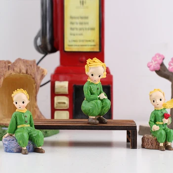 1Pcs Mini Smolo Mali Princ Figurice Namizje Obrti Ornament Stoji Vila, Risanka Model Številke Miniature Doma Dekoracijo