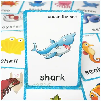 20pcs Kmetiji prosto Živečih Morskih Živali Kognitivne Kartice Igre Otroci Darilo Montessori Zgodnje Učenje Igrače angleški Flash Kartic Za Otroke