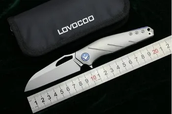 S35VN Folding nož LOVOCOO Apologet Titana ročaj lov na prostem zložljiva kamp preživetje EOS nož