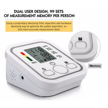 Digitalni Roko Pulz, Krvni Tlak Monitor Električni Glas Tonometer Meter Zdravstvenega Varstva 99 Pomnilnik Določa Gospodinjski Sphygmomanometer