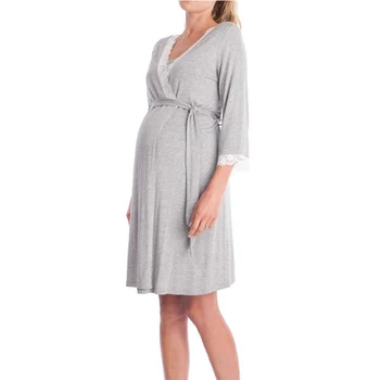 Nosečnosti, porodniškega Nightgown Porodniškega Pižamo Obleko Čipke Sleepwear Nosečnost in Dojenje Elegantno doječim materam Pyjama