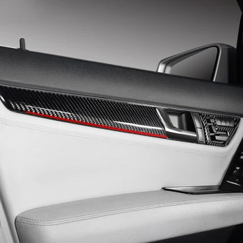Za Mercedes C Razreda W204 Notranje Opreme Oblikovanje Ogljikovih Vlaken Sedež Prilagodite Gumb Nalepke Avto Nalepke Vrata Plošča Trim