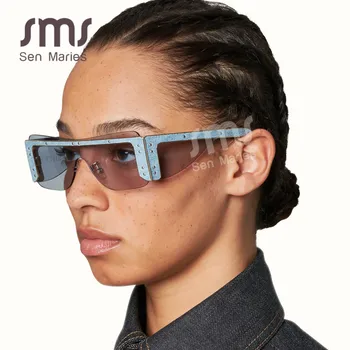 Moda Rimless Kvadratnih Sončna Očala Ženske 2020 Luksuzne Blagovne Znamke Ogledalo Roza Odtenkov, Sončna Očala Moški Trend Ženska Očala Očala Oculos