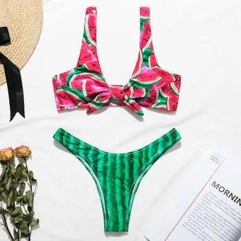 Push up brazilski kopalke ženske kopalke Seksi tiskanja bikini 2019 mujer Bandeau high cut kopalke ženske bikini komplet biquinis