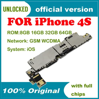 Brezplačno ICloud 8GB / 16gb / 32gb / 64gb Logiko Plošče Z IOS Funkcijo Odklenjen za IPhone 4s Matično ploščo Polno Žetonov Umts Gsm