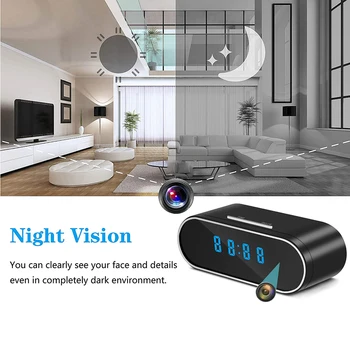 1080P WIFI, Mini Kamero, Časa, Alarm Wireless Varuška Ura P2P IP AP Varnosti Night Vision Zaznavanje Gibanja Doma Skrivnost skrita kartico