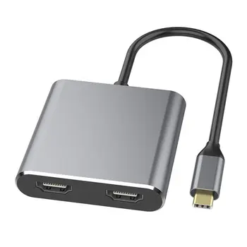 Tip C HDMI je združljiv Adapter 4K USB C Dvojni HDMI-USB 3.0 PD Polnjenje Vrata USB-C Pretvornik Kabel za Samsung MacBook