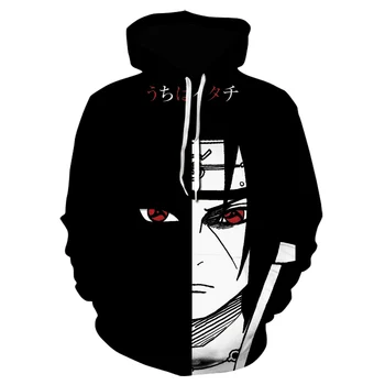 2020 Novo Harajuku Anime Hoodie Naruto Hoodie 3D Tiskanih Pull-Up Majica Hip-Hop Dolgo Sleeved Japonski Ulične Odraslih Hoodie