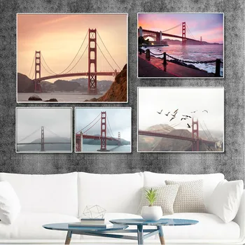 San Frančiškanski Most Golden Gate Bridge, Ki Visi Slika, Poster, Platno, Tisk Slikarstvo Wall Art Dnevna Soba Dekoracijo Doma