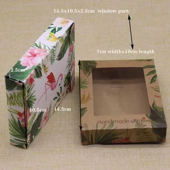 Najnovejše Ročno izdelana darila paket polje Letnik kraft Marbling cvet tiskanja bonbone škatle z okna Zahvaljujemo se vam doma stranka suppilers