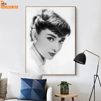 Audrey Hepburn Klasičnih Plakat Wall Art Platno Slikarstvo Nordijska Plakatov In Fotografij Črno Bele Stene Slik, Dnevna Soba Dekor