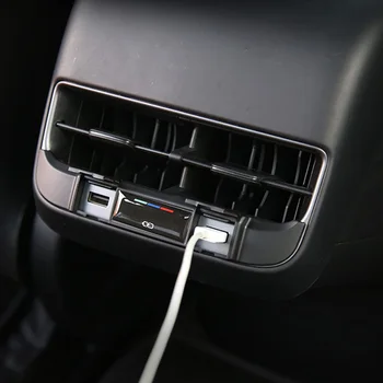 Vtičnica zaščitni Pokrov Stilsko ABS dodatna Oprema Polnjenje prek kabla USB Zadaj Air Vent Avto Skp Prah Dokaz Enostavno Namestitev Za Tesla Model 3